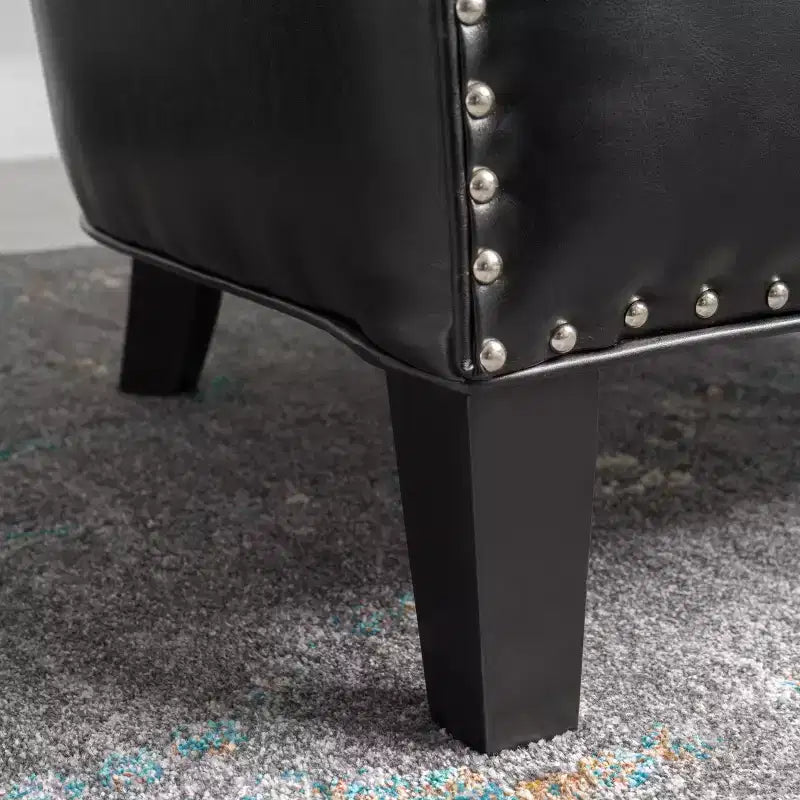 Fauteuil Club Rembourré Contemporain GDFStudio Hawthorne avec Clous Décoratifs