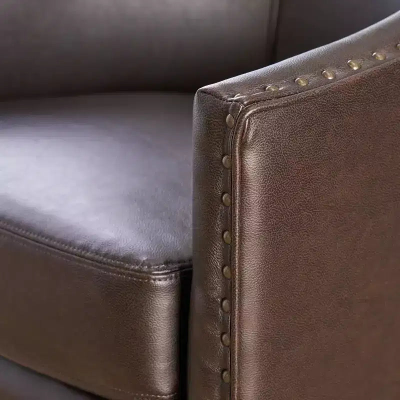 Fauteuil Club Rembourré Contemporain GDFStudio Hawthorne avec Clous Décoratifs