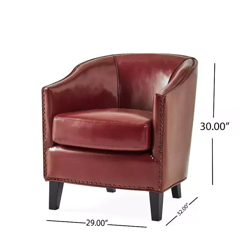 Fauteuil Club Rembourré Contemporain GDFStudio Hawthorne avec Clous Décoratifs