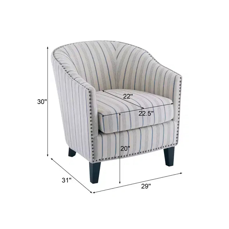 Fauteuil Club Rembourré Contemporain GDFStudio Hawthorne avec Clous Décoratifs