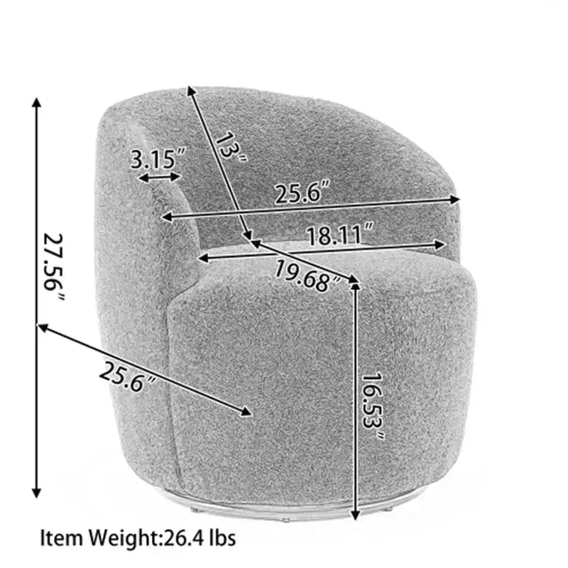 Swivel Accent Chair, Round Rotating Base, Ergonomic Backrest, 360  Rotating Upholstered Living Room Chair
