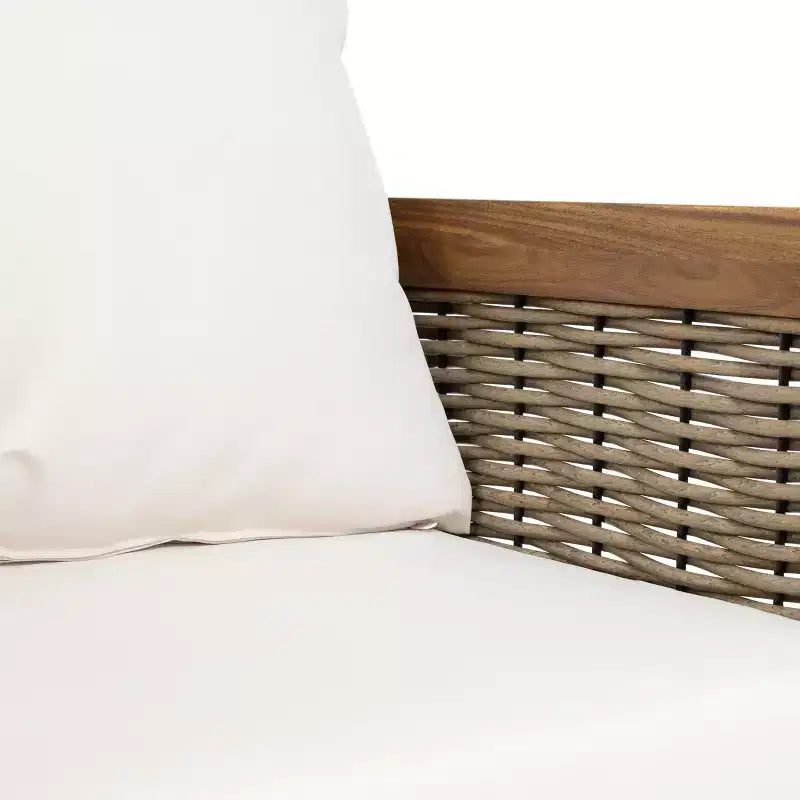 Christopher Knight Home Burchett Ensemble de conversation 3 pièces pour patio en bois d'acacia et rotin synthétique avec coussins