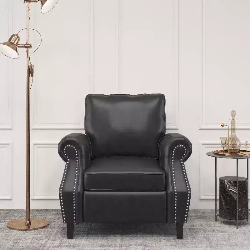 Fauteuil de club en similicuir GDFStudio Dowd 36.50 avec garniture cloutée