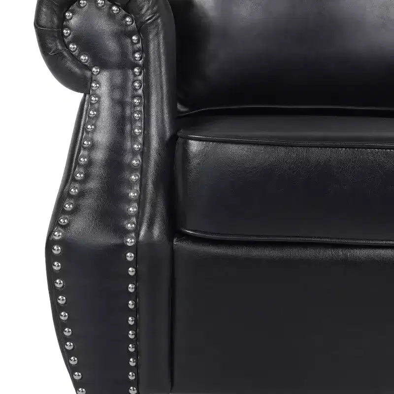 Fauteuil de club en similicuir GDFStudio Dowd 36.50 avec garniture cloutée