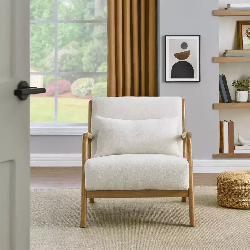 Fauteuil d'appoint Eterna de style moderne du milieu du siècle par Roundhill Furniture avec oreiller lombaire amovible