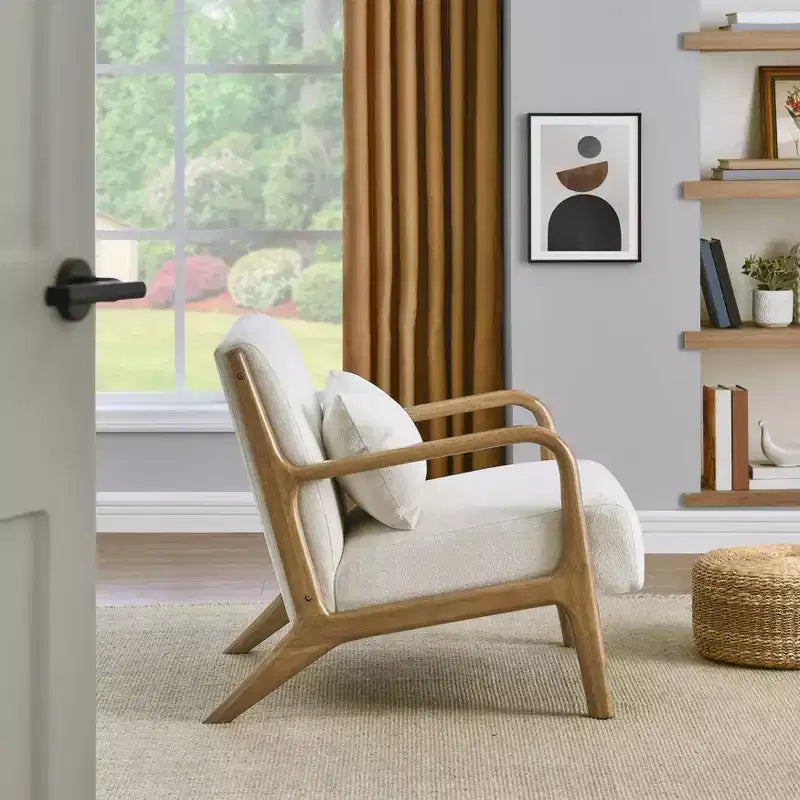 Fauteuil d'appoint Eterna de style moderne du milieu du siècle par Roundhill Furniture avec oreiller lombaire amovible