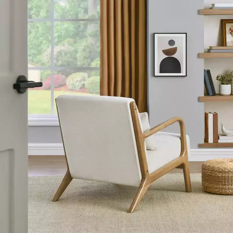 Fauteuil d'appoint Eterna de style moderne du milieu du siècle par Roundhill Furniture avec oreiller lombaire amovible