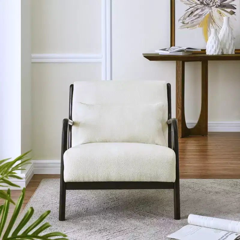 Fauteuil d'appoint Eterna de style moderne du milieu du siècle par Roundhill Furniture avec oreiller lombaire amovible