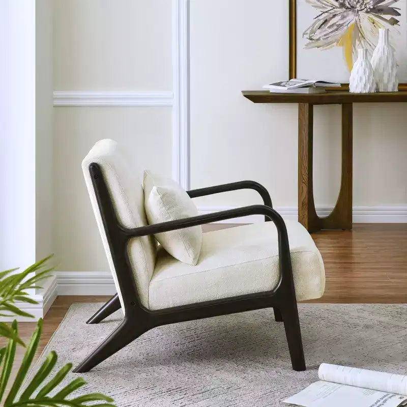 Fauteuil d'appoint Eterna de style moderne du milieu du siècle par Roundhill Furniture avec oreiller lombaire amovible