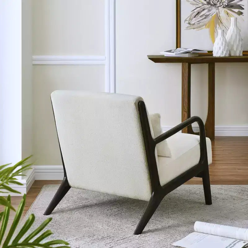 Fauteuil d'appoint Eterna de style moderne du milieu du siècle par Roundhill Furniture avec oreiller lombaire amovible