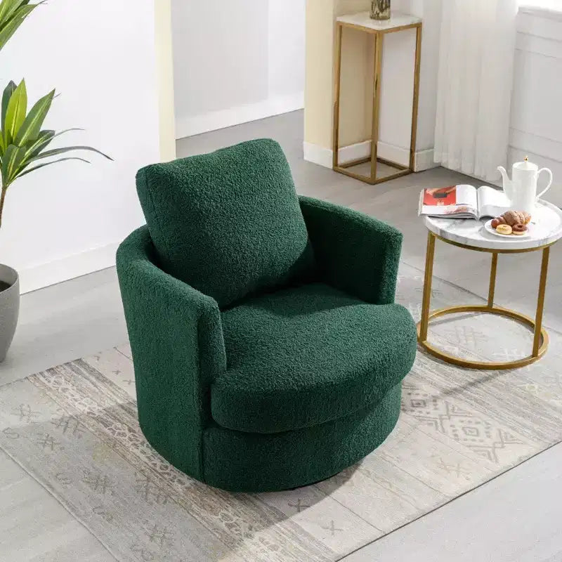Chaise GDFStudio Bertha pivotante en Boucle de 32 po en bois et acier