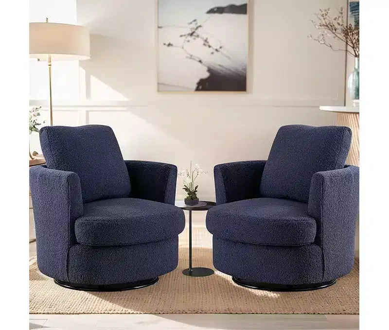 Chaise GDFStudio Bertha pivotante en Boucle de 32 po en bois et acier