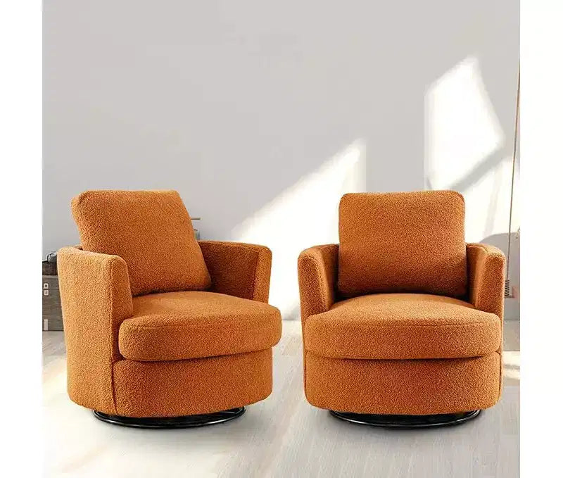 Chaise GDFStudio Bertha pivotante en Boucle de 32 po en bois et acier