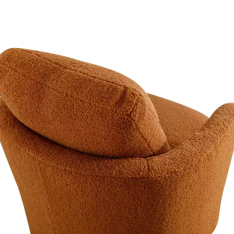 Chaise GDFStudio Bertha pivotante en Boucle de 32 po en bois et acier