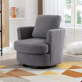 GDFStudio Bertha Swivel Boucle Upholstered 32 Wood and Steel Chair