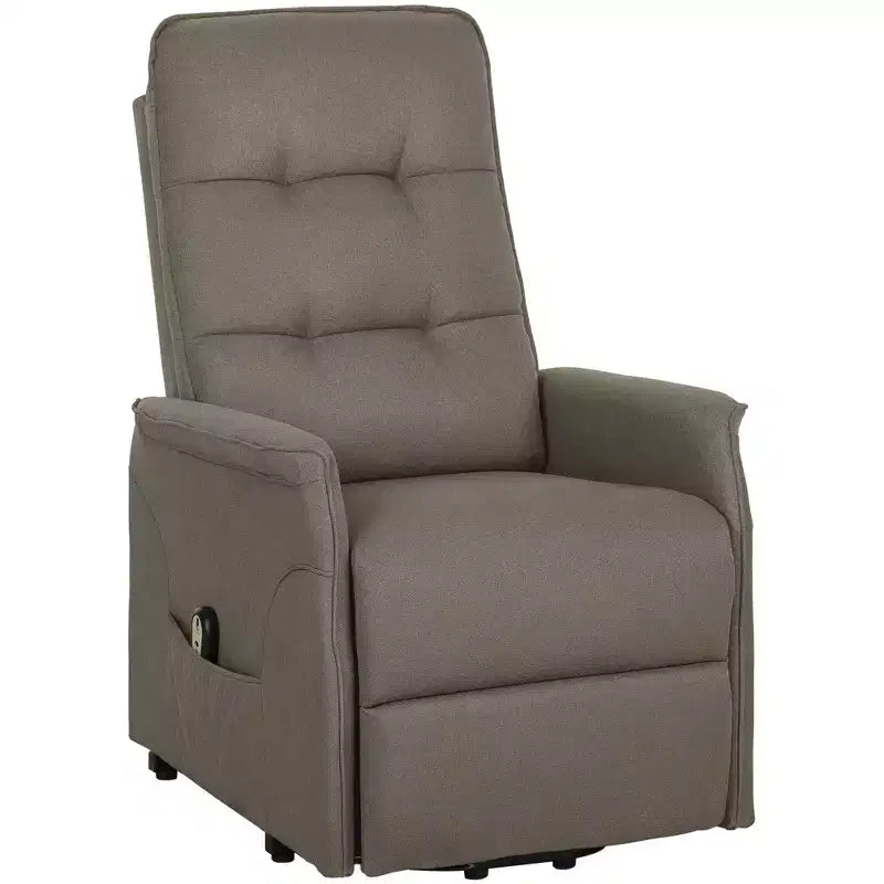 HOMCOM Fauteuil inclinable releveur électrique, Fauteuil relax électrique avec télécommande, Poches latérales, Ressorts ensachés, Dossier touffeté, Montage rapide