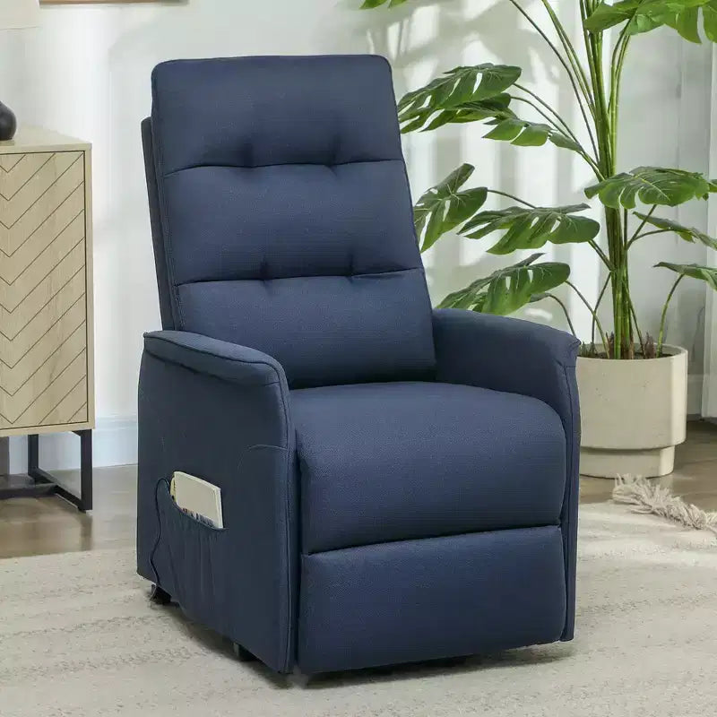 HOMCOM Fauteuil inclinable releveur électrique, Fauteuil relax électrique avec télécommande, Poches latérales, Ressorts ensachés, Dossier touffeté, Montage rapide