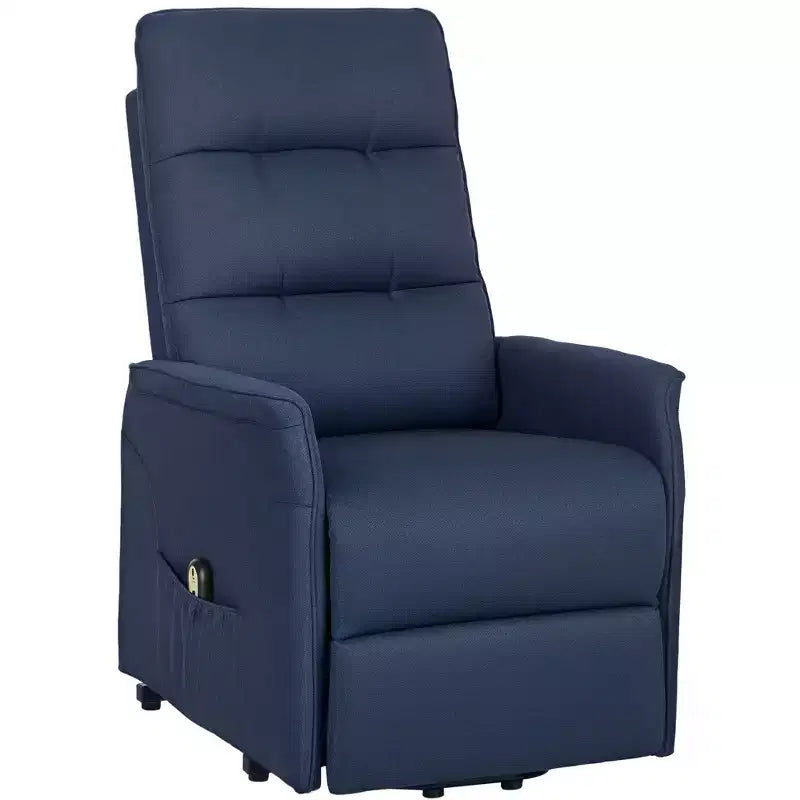 HOMCOM Fauteuil inclinable releveur électrique, Fauteuil relax électrique avec télécommande, Poches latérales, Ressorts ensachés, Dossier touffeté, Montage rapide