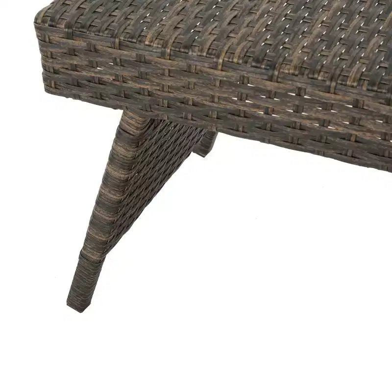GDFStudio Thelma Ensemble 3 pièces de chaises longues d'extérieur en osier, moka mélangé