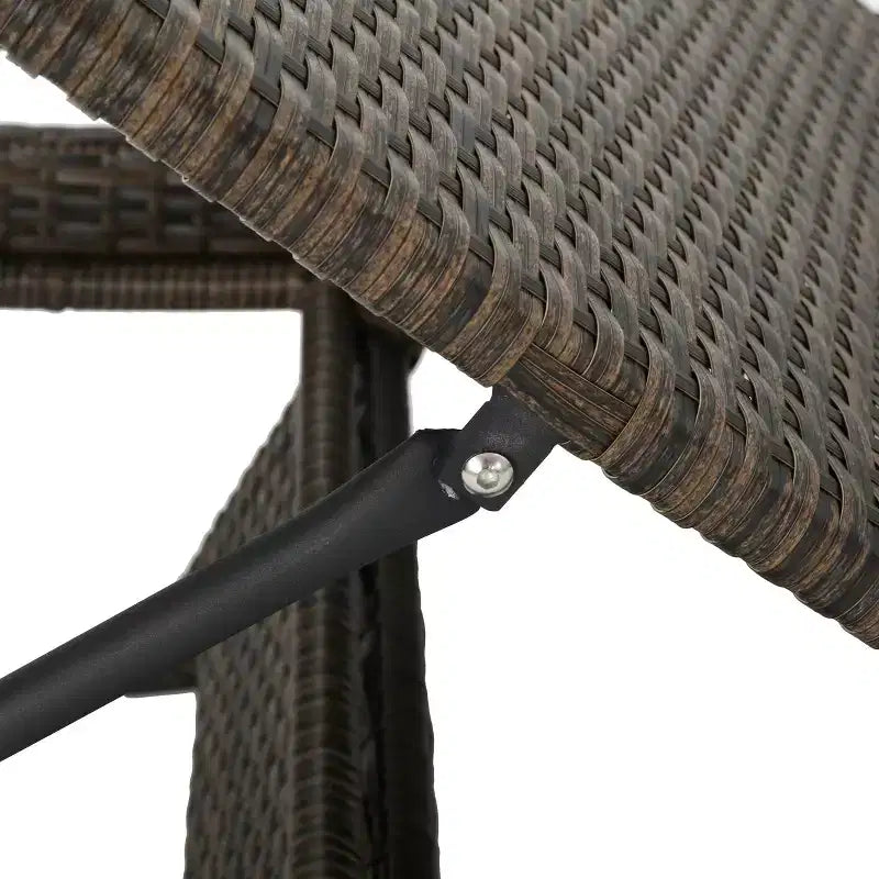 GDFStudio Thelma Ensemble 3 pièces de chaises longues d'extérieur en osier, moka mélangé