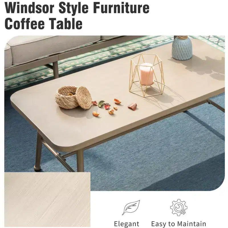 Captiva Designs Ensemble de conversation de jardin 4 pièces de style Windsor avec fauteuils pour terrasse, pelouse, jardin
