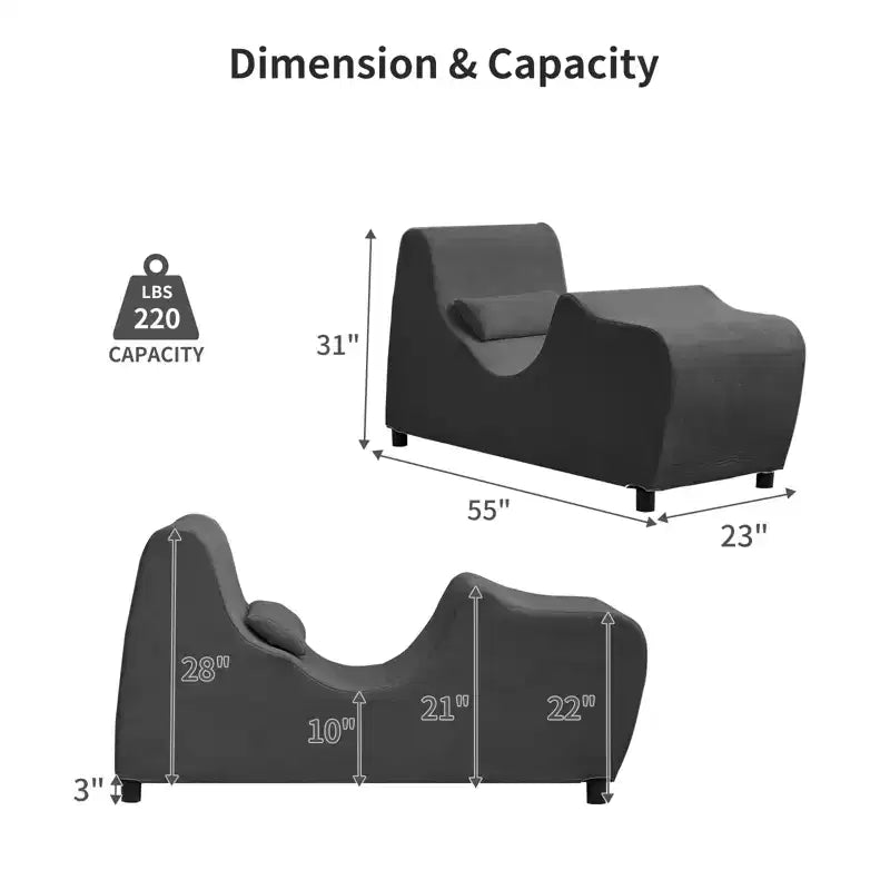 Mjkone Yoga Chair for Adults, Velvet Yoga Chaise Lounge Chair Indoor for Adult Exercise, Stretching, Relaxation
