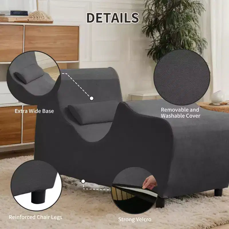 Mjkone Yoga Chair for Adults, Velvet Yoga Chaise Lounge Chair Indoor for Adult Exercise, Stretching, Relaxation