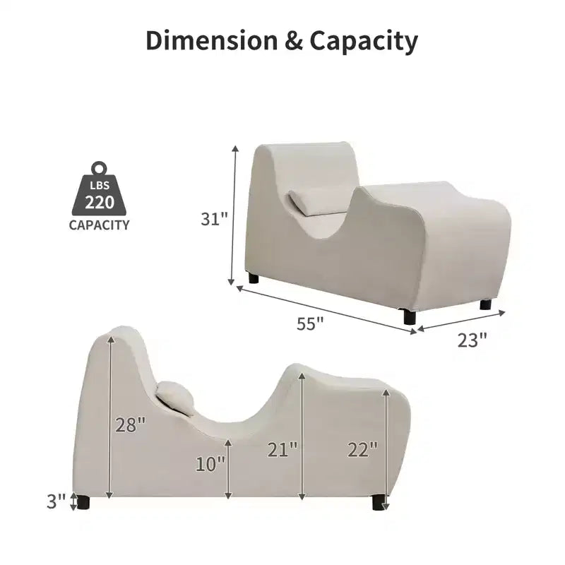 Mjkone Yoga Chair for Adults, Velvet Yoga Chaise Lounge Chair Indoor for Adult Exercise, Stretching, Relaxation