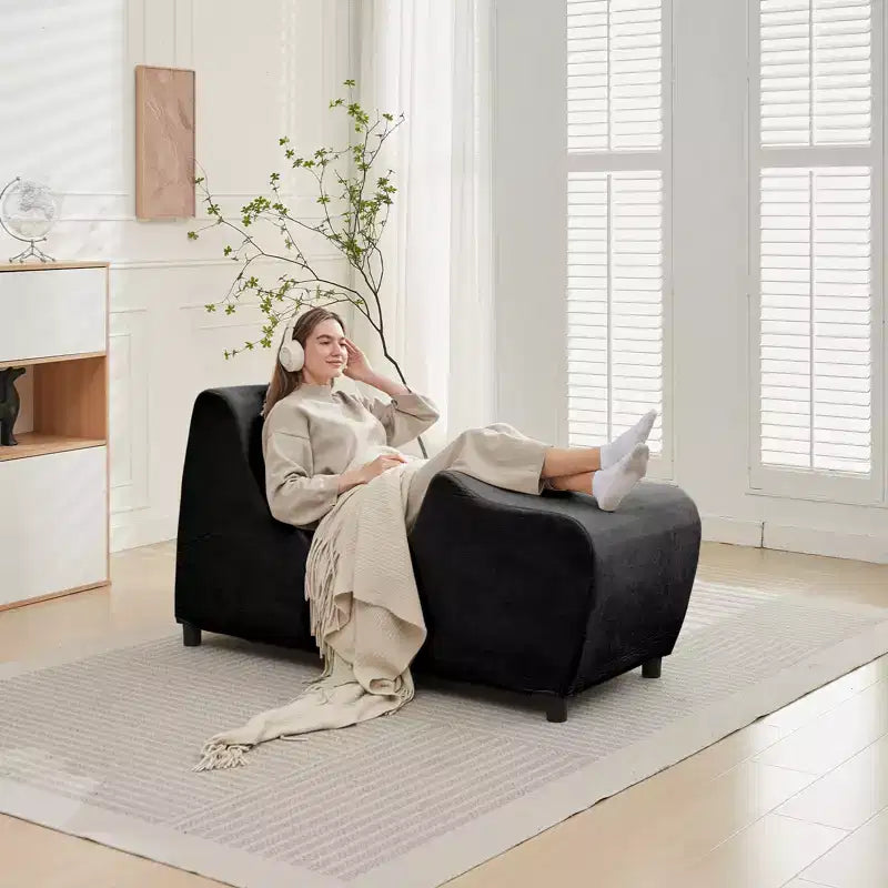Mjkone Yoga Chair for Adults, Velvet Yoga Chaise Lounge Chair Indoor for Adult Exercise, Stretching, Relaxation