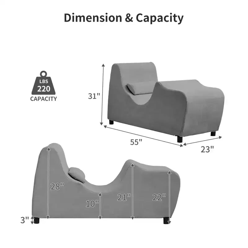 Mjkone Yoga Chair for Adults, Velvet Yoga Chaise Lounge Chair Indoor for Adult Exercise, Stretching, Relaxation