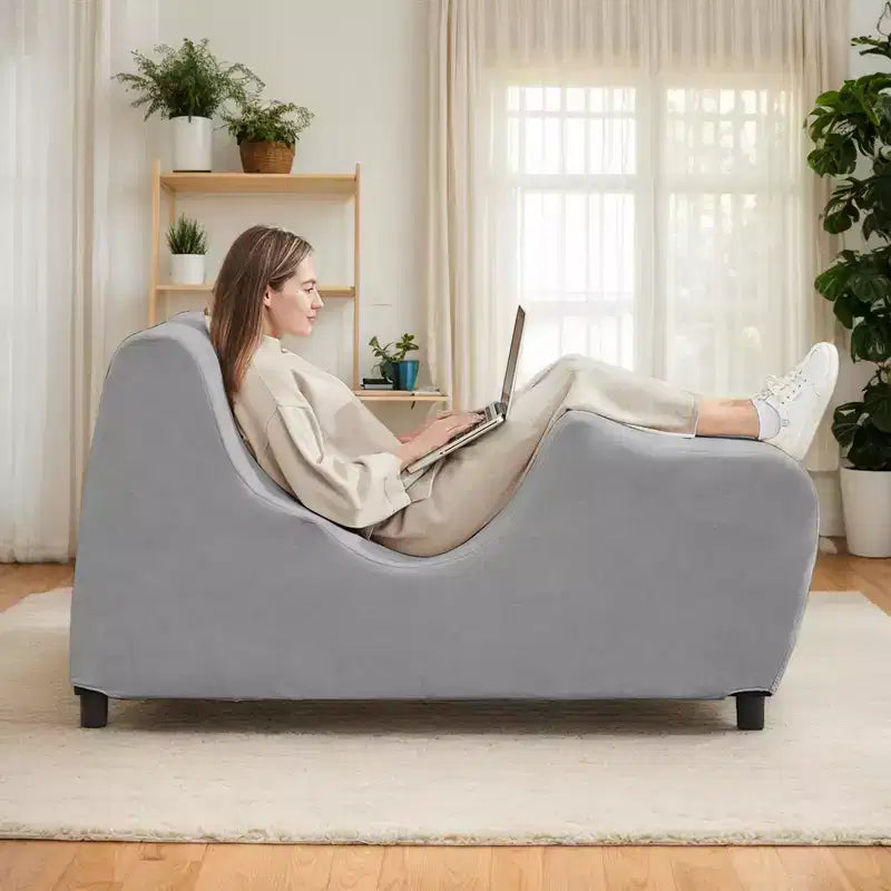 Mjkone Yoga Chair for Adults, Velvet Yoga Chaise Lounge Chair Indoor for Adult Exercise, Stretching, Relaxation