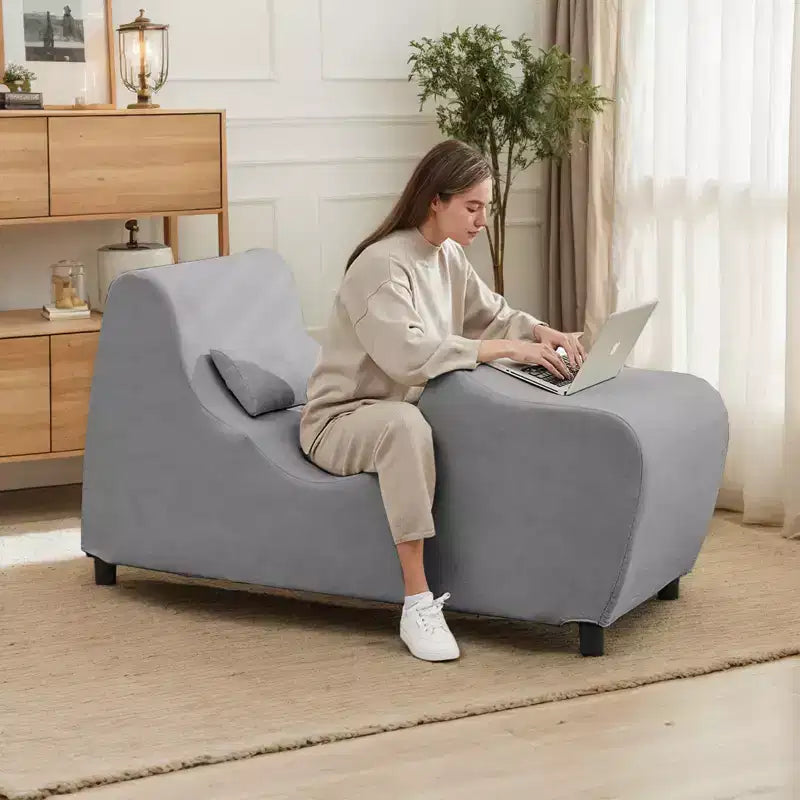 Mjkone Yoga Chair for Adults, Velvet Yoga Chaise Lounge Chair Indoor for Adult Exercise, Stretching, Relaxation