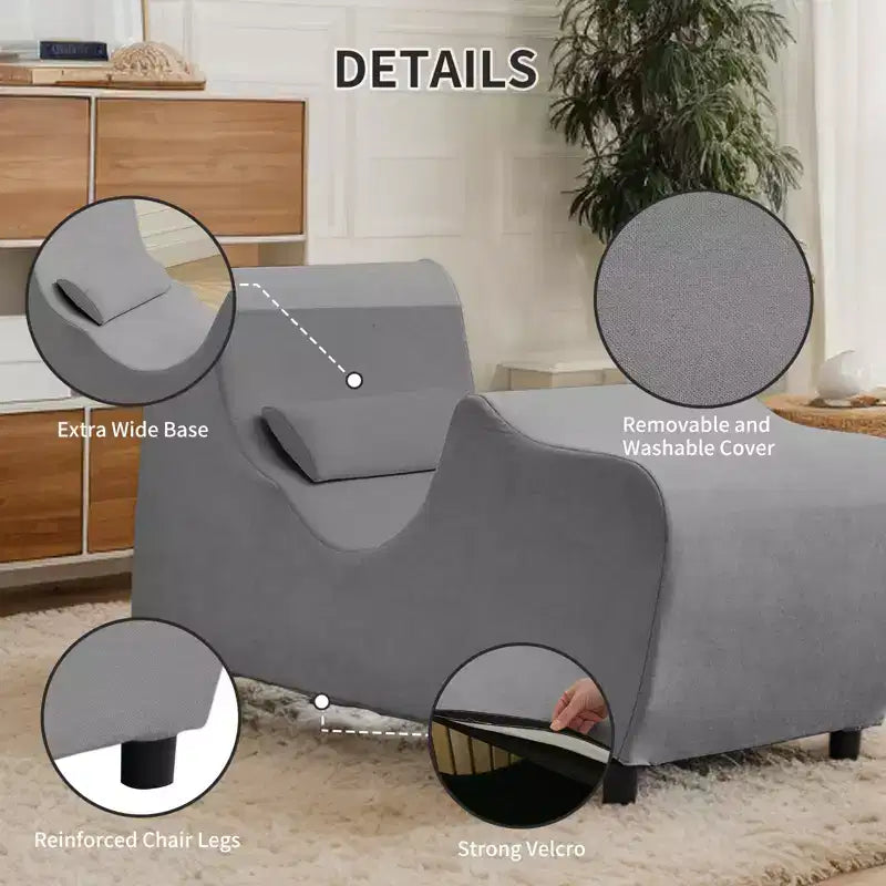 Mjkone Yoga Chair for Adults, Velvet Yoga Chaise Lounge Chair Indoor for Adult Exercise, Stretching, Relaxation