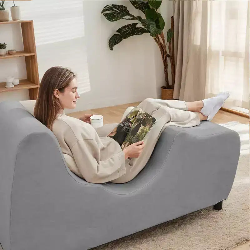 Mjkone Yoga Chair for Adults, Velvet Yoga Chaise Lounge Chair Indoor for Adult Exercise, Stretching, Relaxation