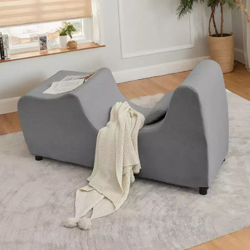 Mjkone Yoga Chair for Adults, Velvet Yoga Chaise Lounge Chair Indoor for Adult Exercise, Stretching, Relaxation