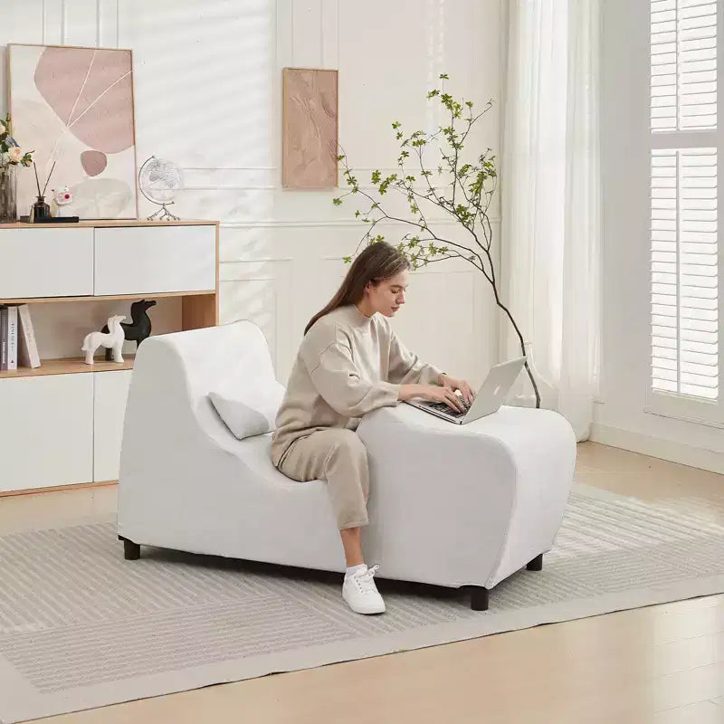 Mjkone Yoga Chair for Adults, Velvet Yoga Chaise Lounge Chair Indoor for Adult Exercise, Stretching, Relaxation