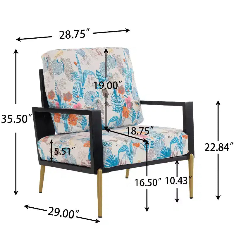 Fauteuil en velours Christopher Knight Home Thurman, style moderne du milieu du siècle, en métal et bois d'hévéa