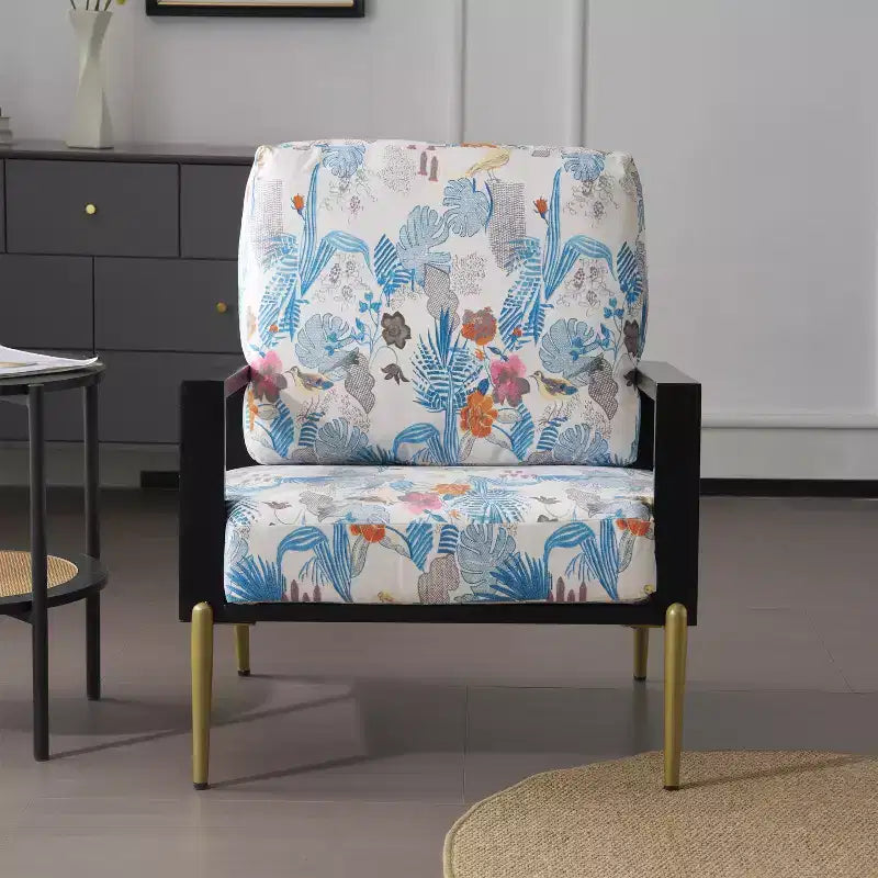 Fauteuil en velours Christopher Knight Home Thurman, style moderne du milieu du siècle, en métal et bois d'hévéa