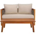 Amanda Bench & Table Patio Set - Indoor/Outdoor - PAT7090 - Natural/Taupe - Safavieh