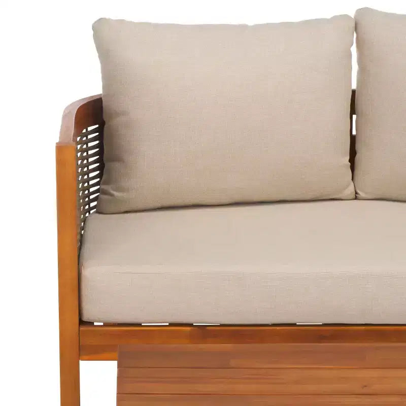 Ensemble de patio table et chaises Amanda - Intérieur/Extérieur - PAT7090 - Naturel/Taupe - Safavieh