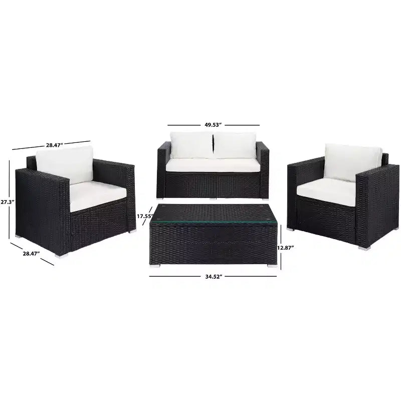 Ensemble de 4 meubles de salon Machie – Intérieur/Extérieur – PAT7508 – Safavieh