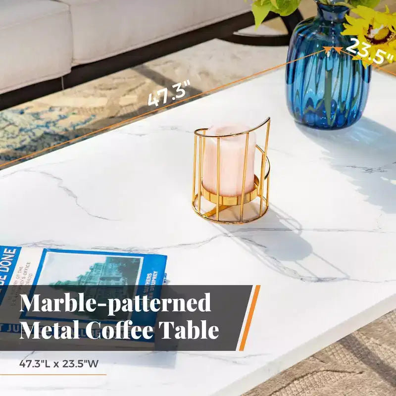Ensemble de conversation de patio 6 pièces Captiva Designs en métal avec chaises berçantes et poufs pour jardin, véranda et arrière-cour
