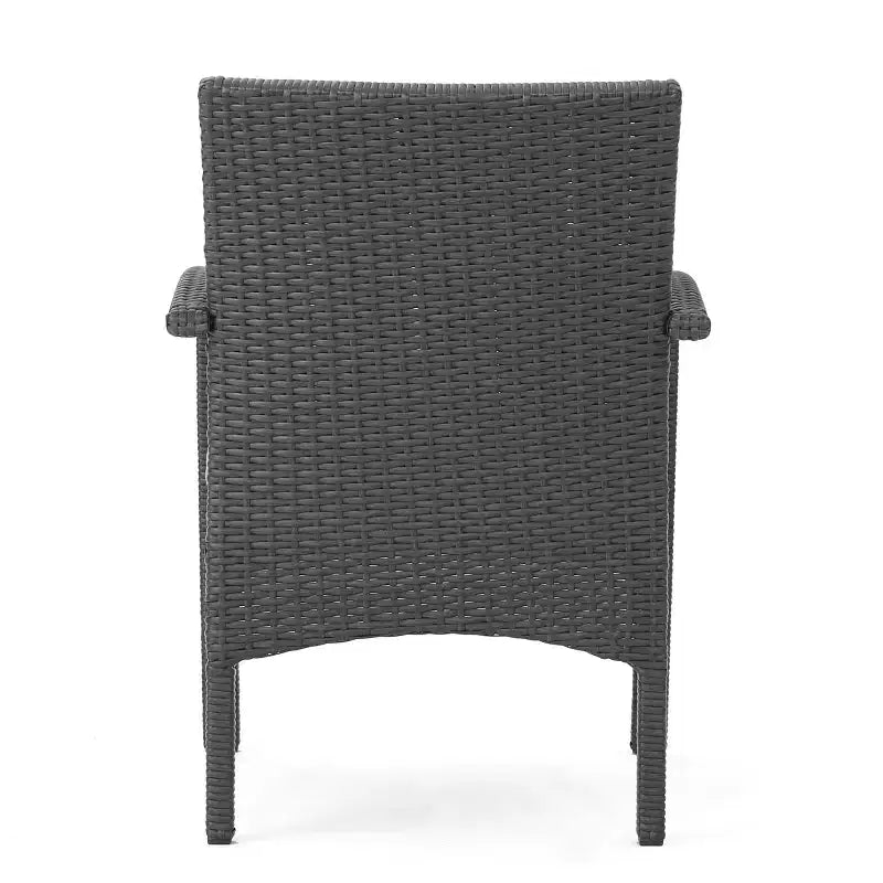 GDFStudio Kilburn Ensemble de 5 pièces avec Fauteuils Club et Brasero d'Extérieur en Osier avec Coussins