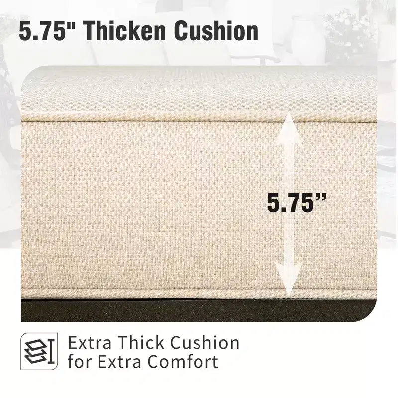 Captiva Designs Ensemble de conversation d'extérieur 7 pièces en métal pour patio avec chaises pivotantes à dossier grillagé, poufs pour jardin, bord de piscine, arrière-cour