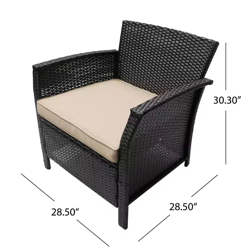 Christopher Knight Home Raina Ensemble salon de jardin 5 pièces en osier avec fauteuils et brasero, et coussins