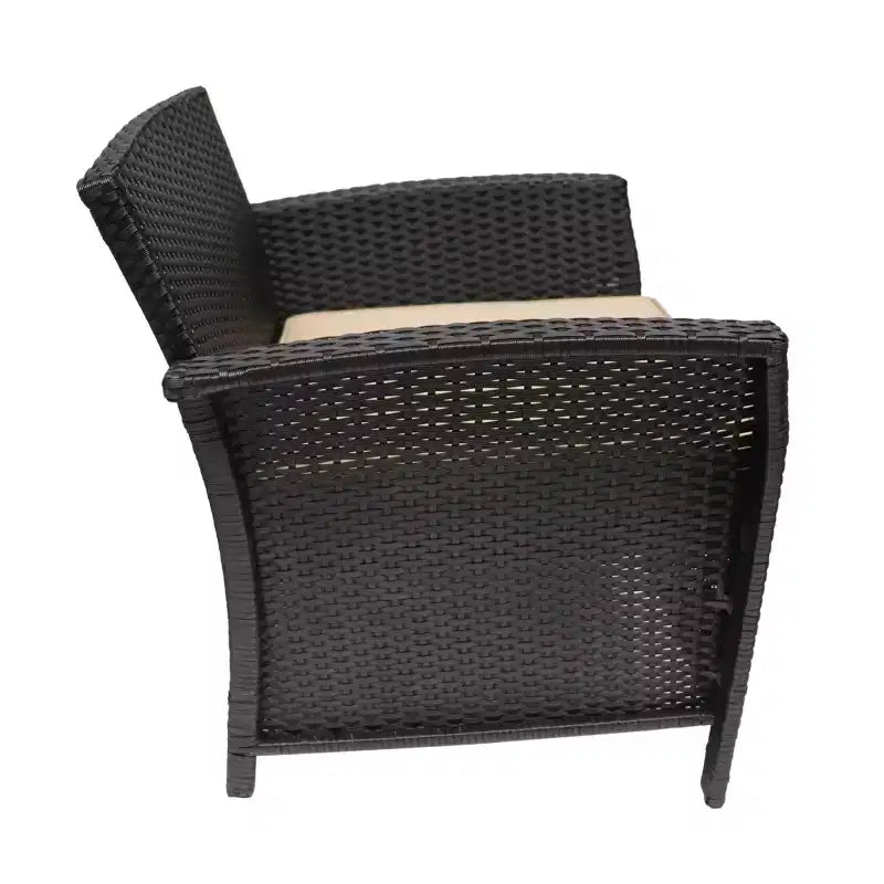 Christopher Knight Home Raina Ensemble salon de jardin 5 pièces en osier avec fauteuils et brasero, et coussins