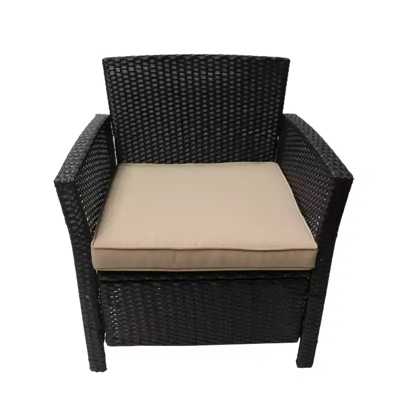 Christopher Knight Home Raina Ensemble salon de jardin 5 pièces en osier avec fauteuils et brasero, et coussins