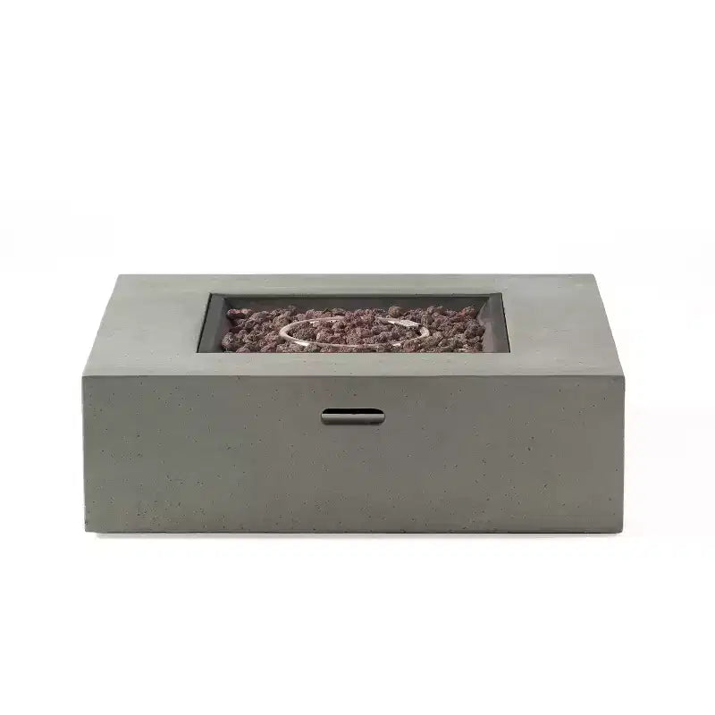 Canapé sectionnel d'extérieur en aluminium 5 pièces GDFStudio Crested Bay avec foyer de 50 000 BTU