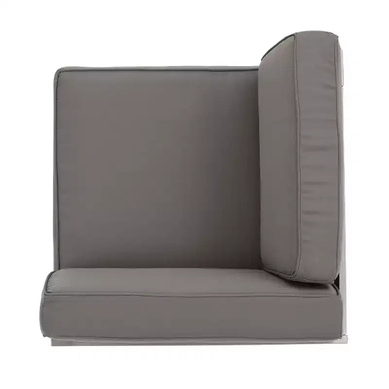 Canapé sectionnel d'extérieur en aluminium 5 pièces GDFStudio Crested Bay avec foyer de 50 000 BTU