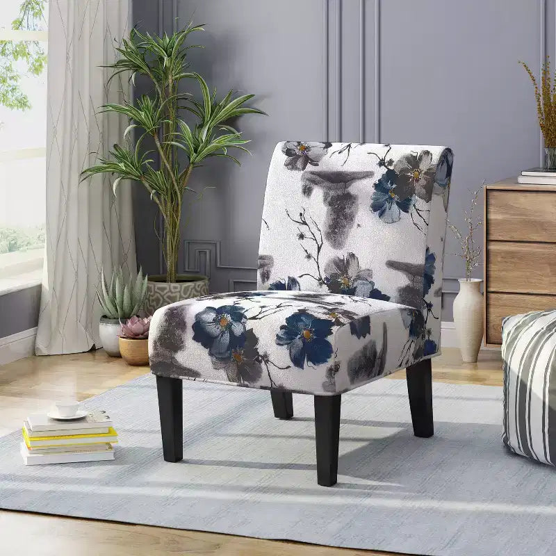 Fauteuil d'appoint contemporain GDFStudio Abner 22 D motif charentaise